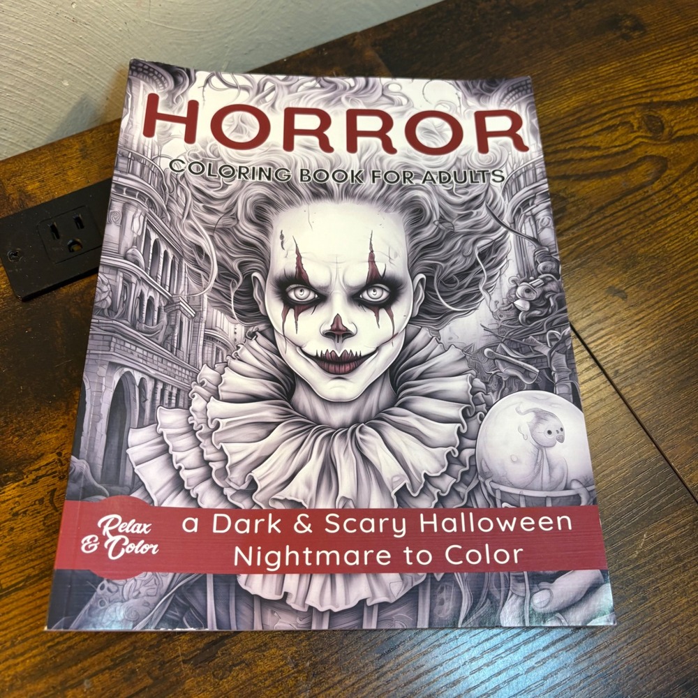 Relax & Color Horror Coloring Book for Adults Dark Scary Halloween Nightmare New